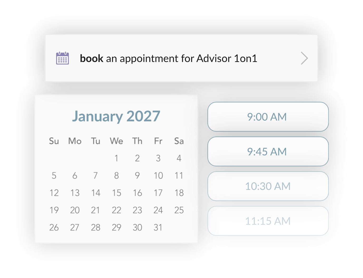 Appointments interface